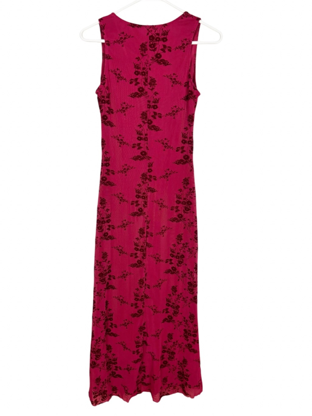 Motel Rocks Gabriela Dress Midi Botanical Flower Maroon Small Mesh Whimsigoth - Picture 6 of 10